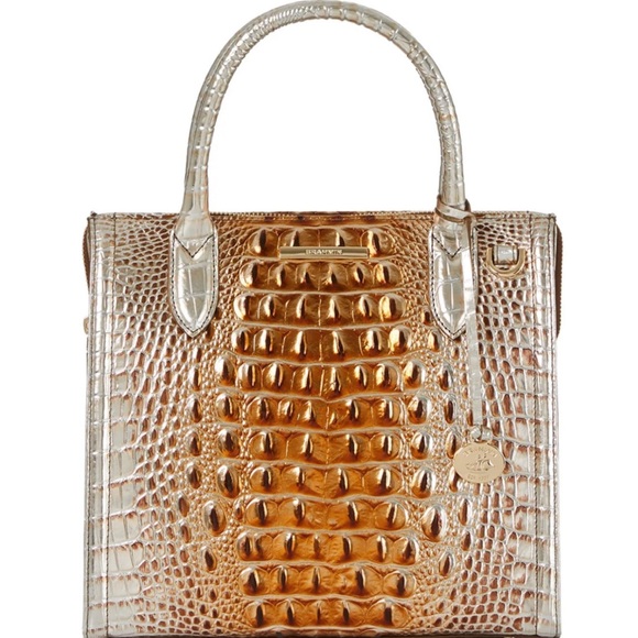NEW! Brahmin Crocodile Embossed Handbag in Macchiato Ombré Melbourne & Dust Bag - Picture 1 of 1